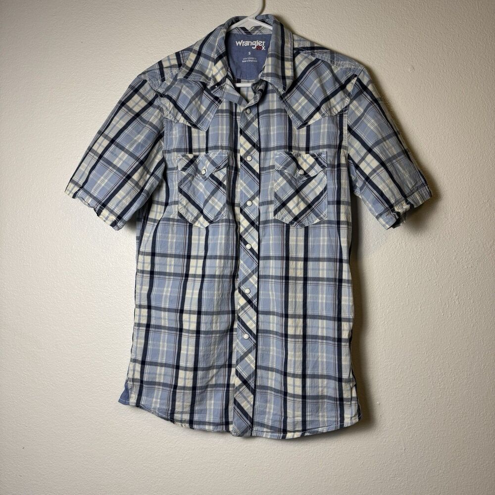 Wrangler 20X Mens Small Plaid Short Sleeve Snap Western Shirt